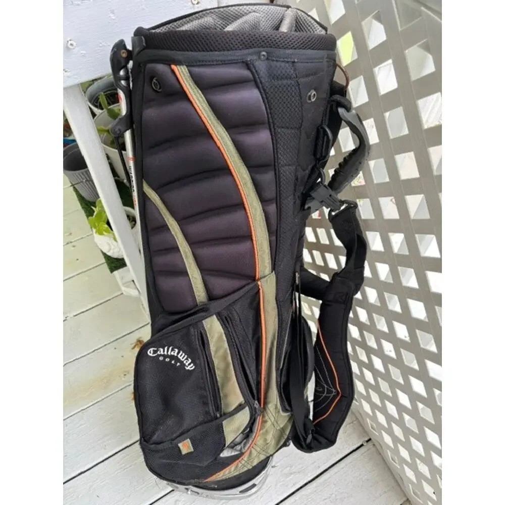 Callaway Golf Stand Bag Black Grey Orange 8 Pocket Dual Strap Stand Legs Tested*